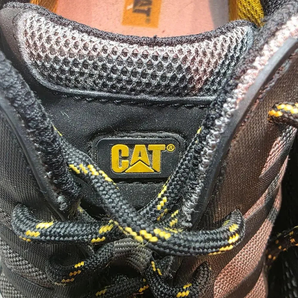 CAT Ergo Shoes Mens Size 8 Black Composite Toe Work Casual Lace Up Sneakers